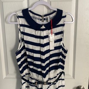 NWT Elle striped sleeveless dress ladies L